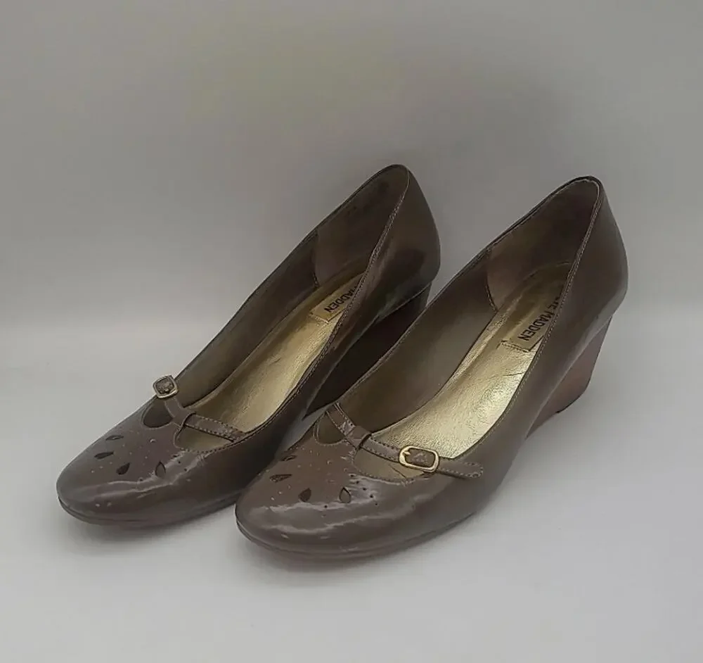 Steve Madden Parlez Brown Wedges 8M